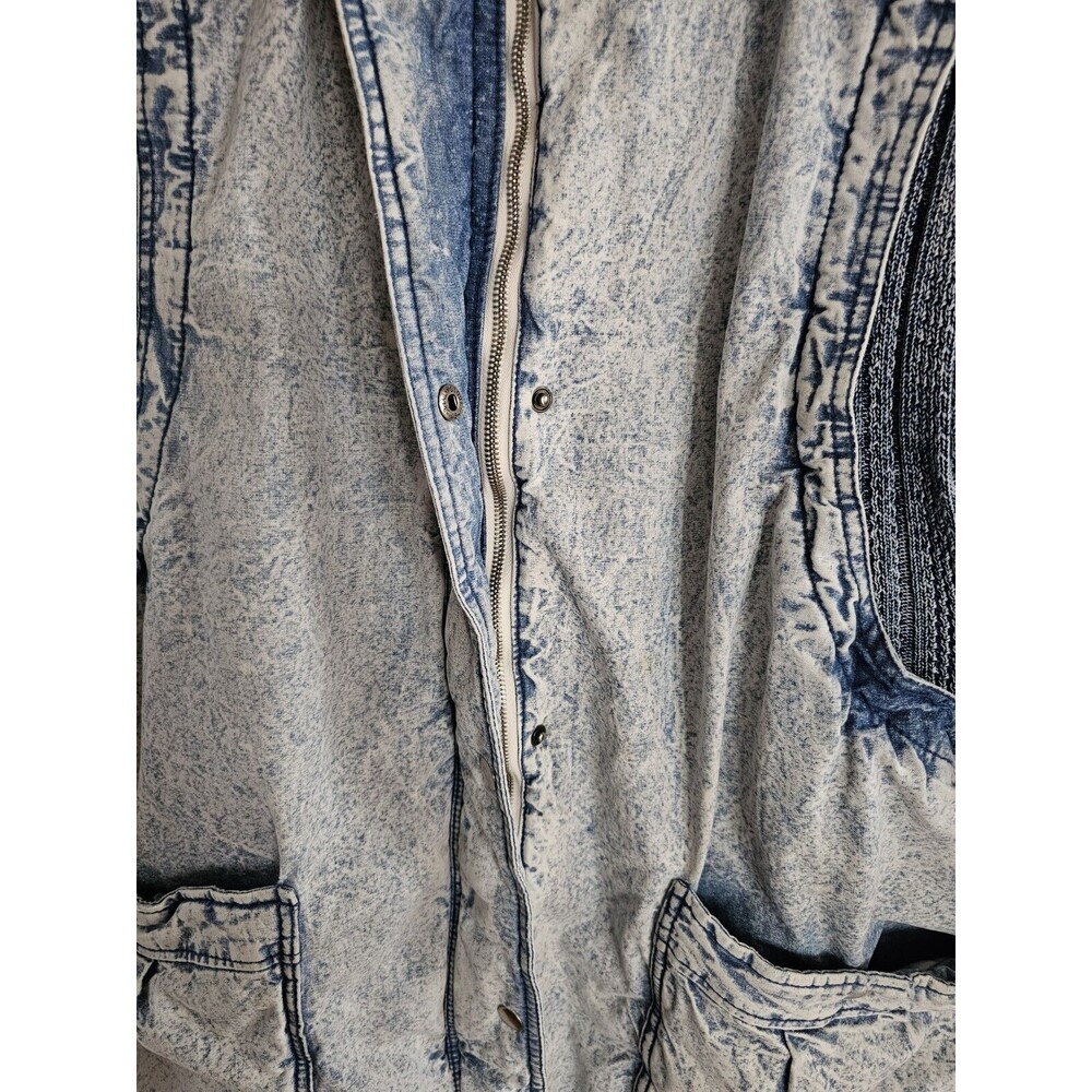 Vintage Cristina Coat Womens Acid Washed Full Zip Denim Coat Size Large - Picture 4 of 13